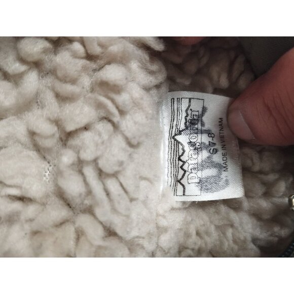 Patagonia Boys Size Medium 10 Black Infurno Deep Pile Fleece Lined Hooded Jacket - Picture 7 of 9